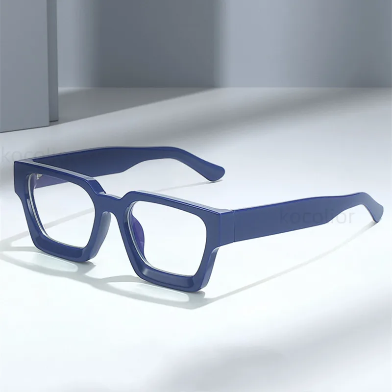 Brand Men's  Square Glasses Frame Optical Photochromic Blue Light Reading Glasses Retro Big Eyeglasses Classic Computer Glasses