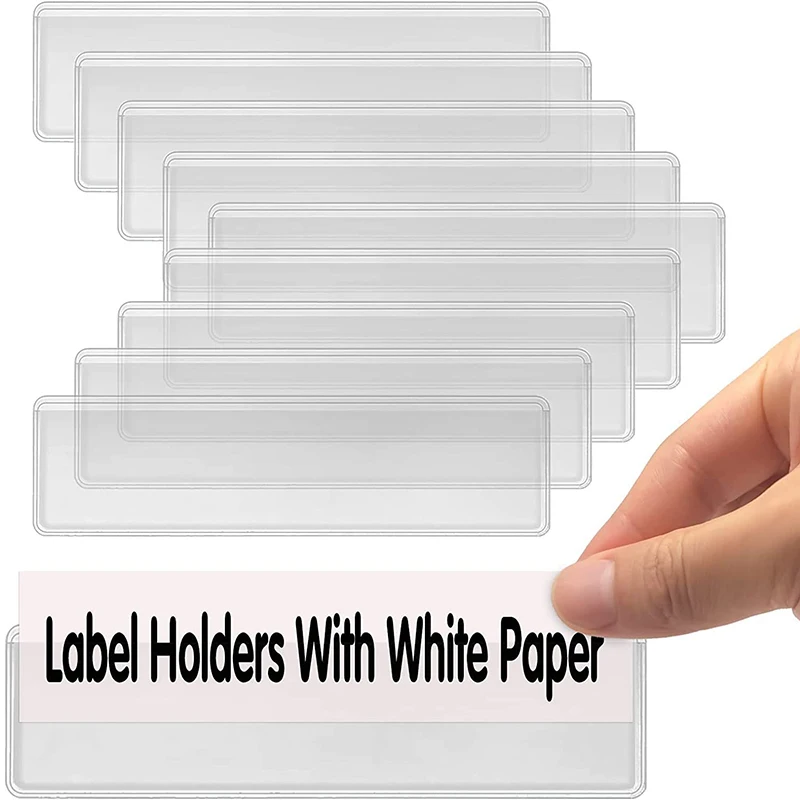 Adhesive Label Bag Warehouse Storage Classification Identification Cards Holder Label Holder Adhesive Shelf Tag Pocket Classify