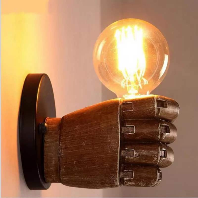 

Vintage Style Fist Loft Wall Lamps Coffee Shop Restaurant Hotel Wall Sconce Indoor Lighting Fixture Dinning Room Bar Wall Light