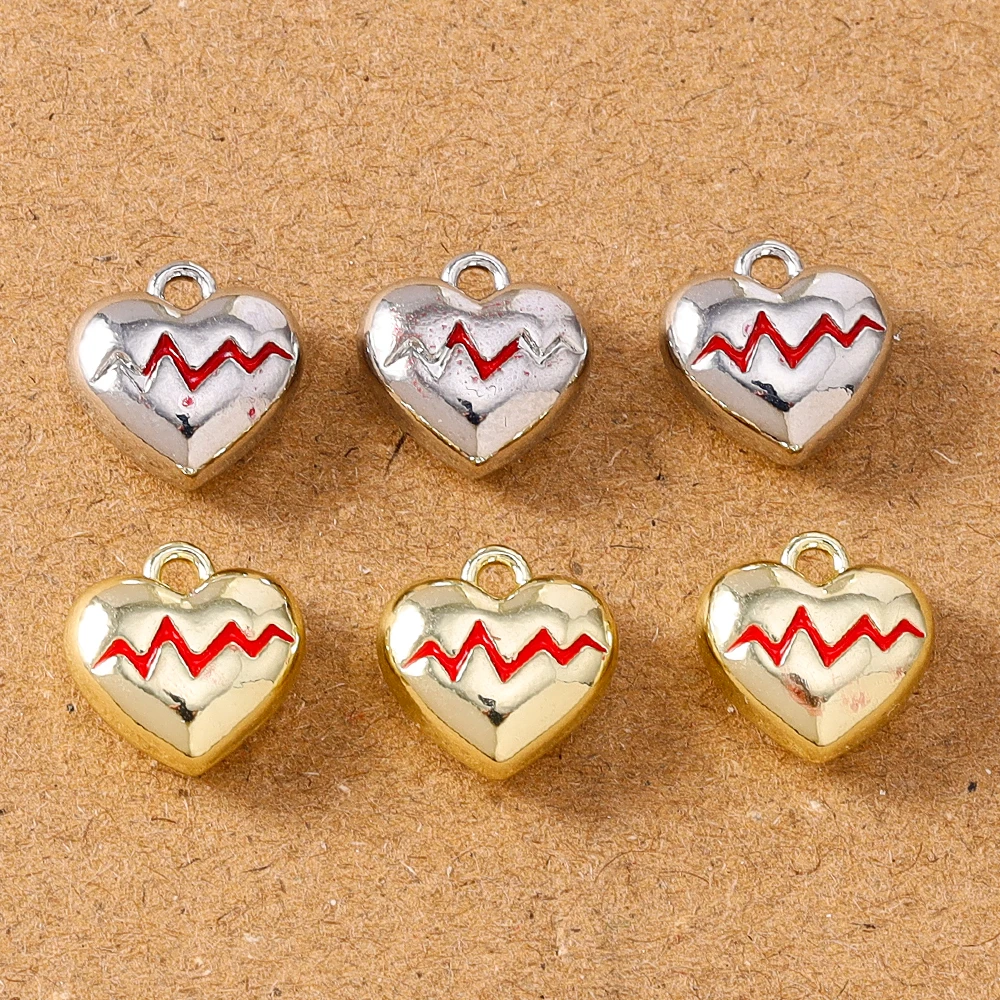 

5pcs Cute Alloy Love Heart Charms Pendant for Jewelry Making Earrings Necklace DIY Bracelet Accessories Supplies