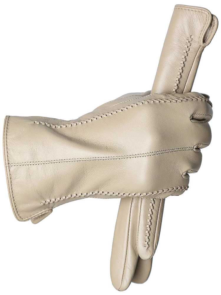

Новые перчатки из овчины, зимние теплые бархатные тонкие варежки для вождения с сенсорным экраном, цветные короткие женские кожаные перчатки высокого качества