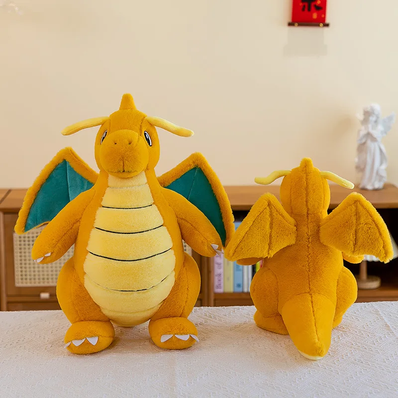 35/85Cm Dragonite Pokemon Groot Pluche Speelgoed Anime Pop Schattig Kussen Cartoon Gigantische Pokémon Plushie Knuffel Cadeau Voor Kinderen Kerst