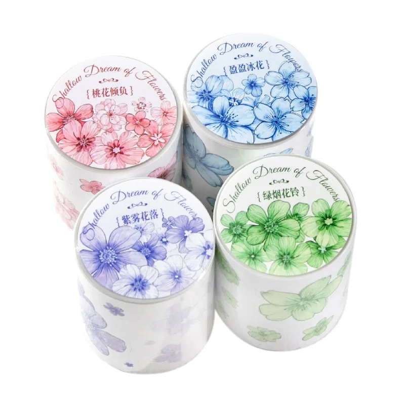 4pcs/1lot Decorative Adhesive tapes Huayang Shallow Dream masking tapes Junk Journal Scrapbooking stikcers Paper Japanese