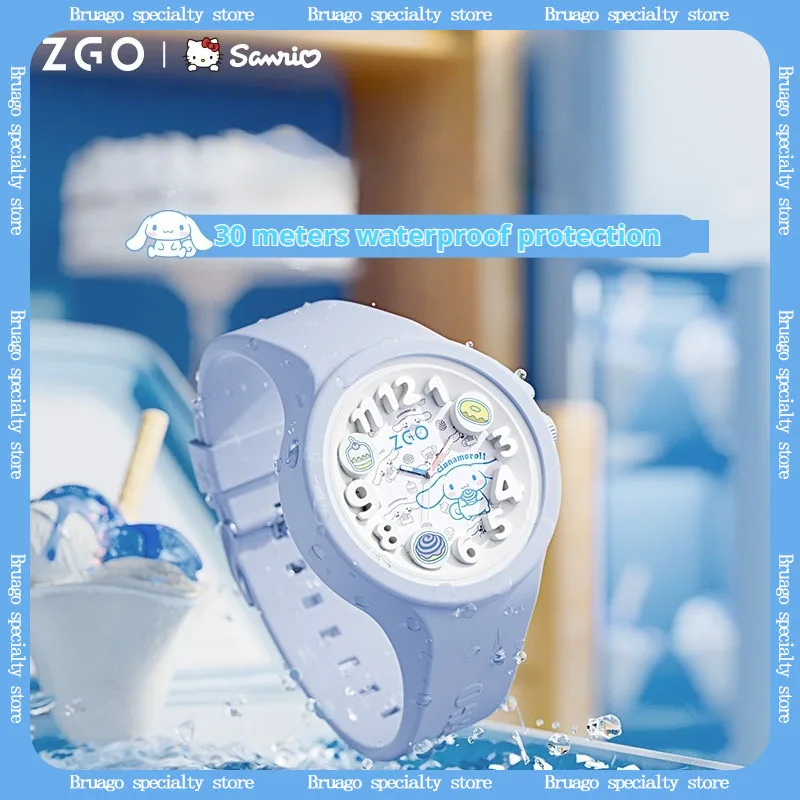 MINISO Brand Collaboration Sanrio Cinnamoroll Watch Student Edition Quartz Movement Silicone Waterproof Children Birthday Gift