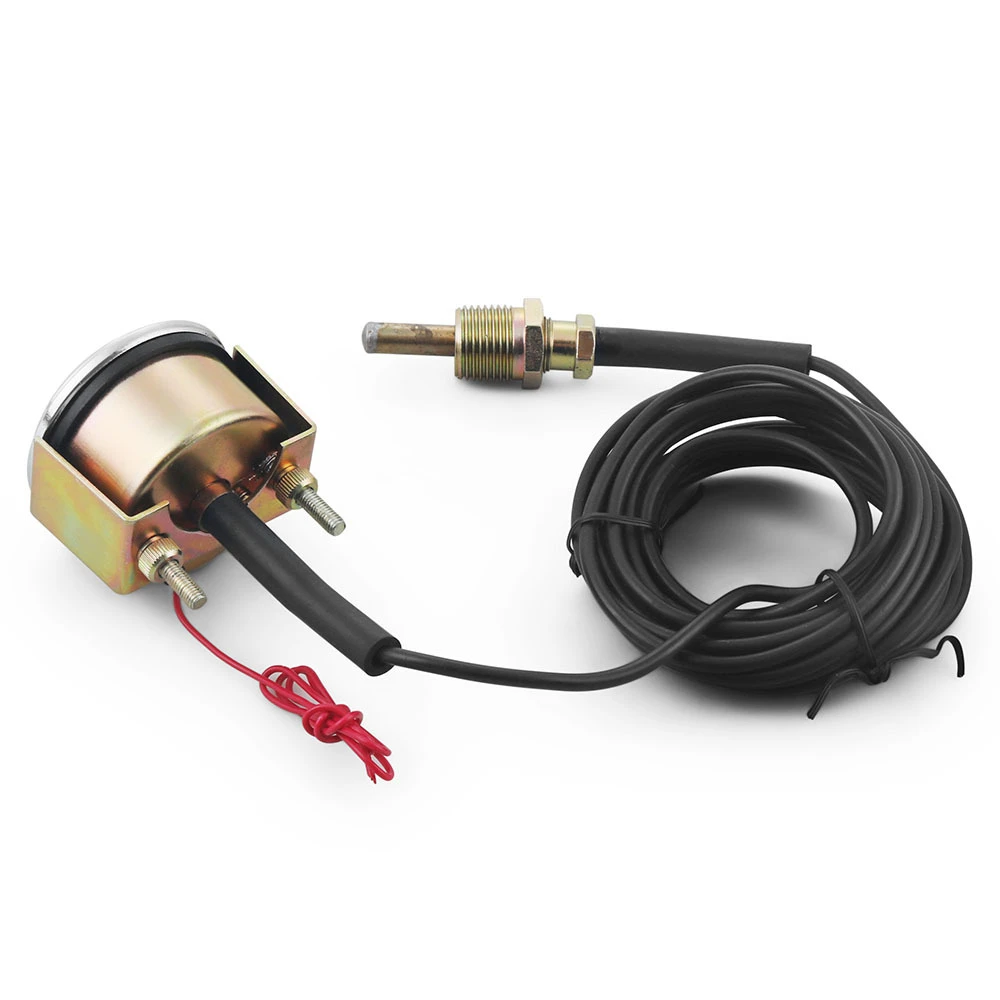 مقياس درجة حرارة الماء الميكانيكي 12 فولت 2 بوصة 52 مم 50-120 ℃ /130-250 ℉ إنذار يدوي الضوء الأصفر NPT 1/2 مقياس درجة حرارة الماء #2