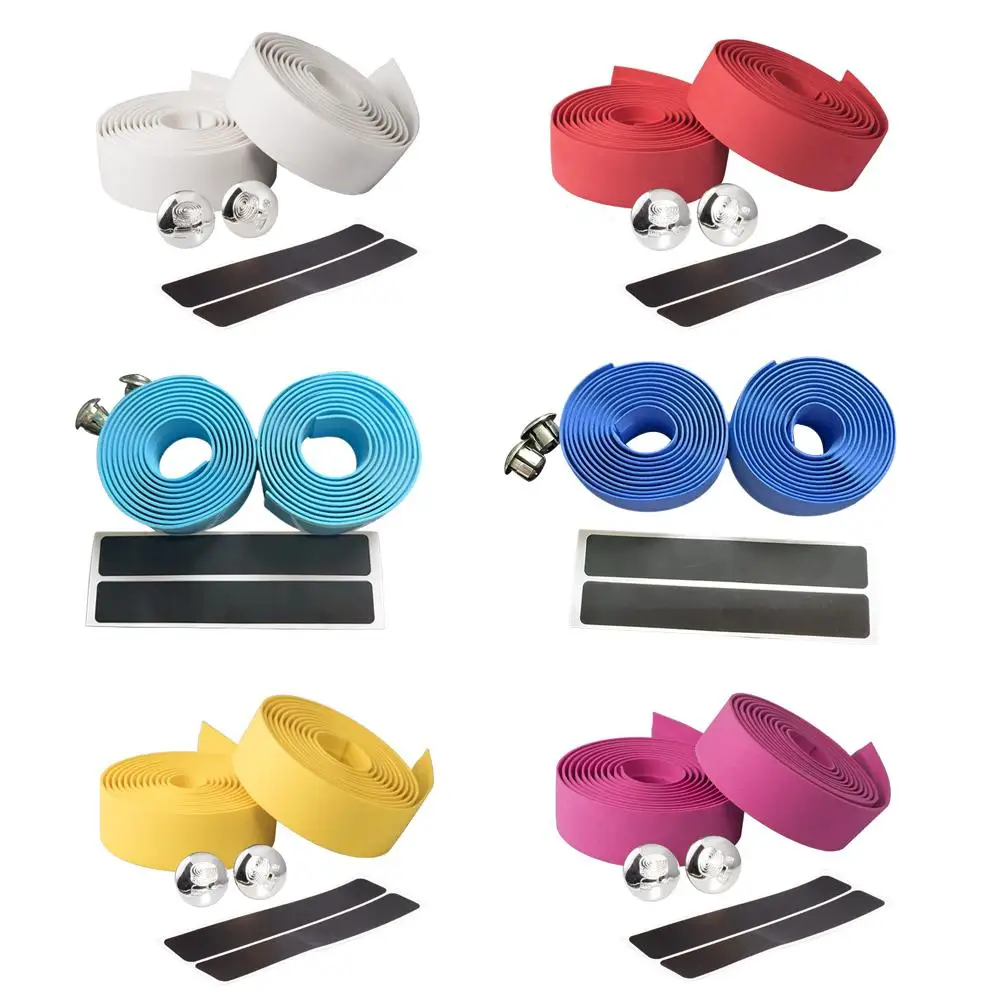 Colorful Road Bicycle Handlebar Tape Cycling Handle Belt Straps Rubber spongeTape Anti-Vibration Racing Bike Handle Bar Tape Cor