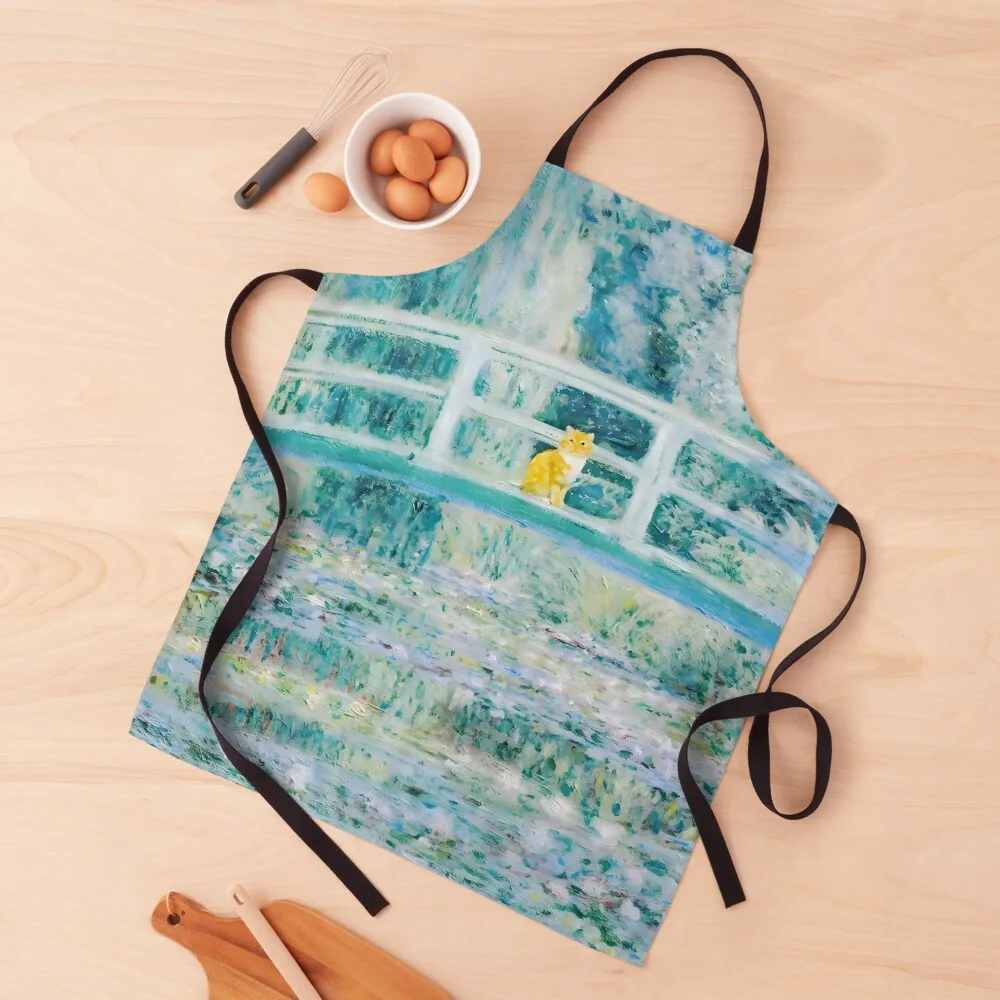 

Monet Lazy Cat Water Lily Pond Apron kitchen gadgets kitchen utensil chefs Useful Things For Kitchen Apron