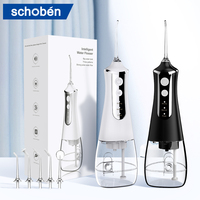 Schoben Dental Oral Irrigator Water Flosser Pick for Teeth Cleaner Thread Mouth Washing Machine 5 Nozzles 300ml Floss Jet