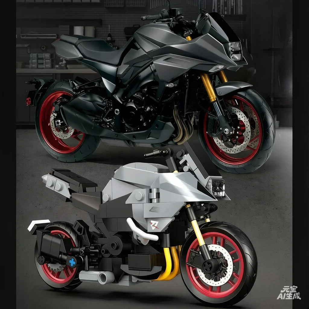 1:12 Maßstab Japanisches Motorrad-Modell GSX1300R Hayabusa Katanas Bausteine Spielzeug-Sammlung für Jungen Geschenke – Detail 4