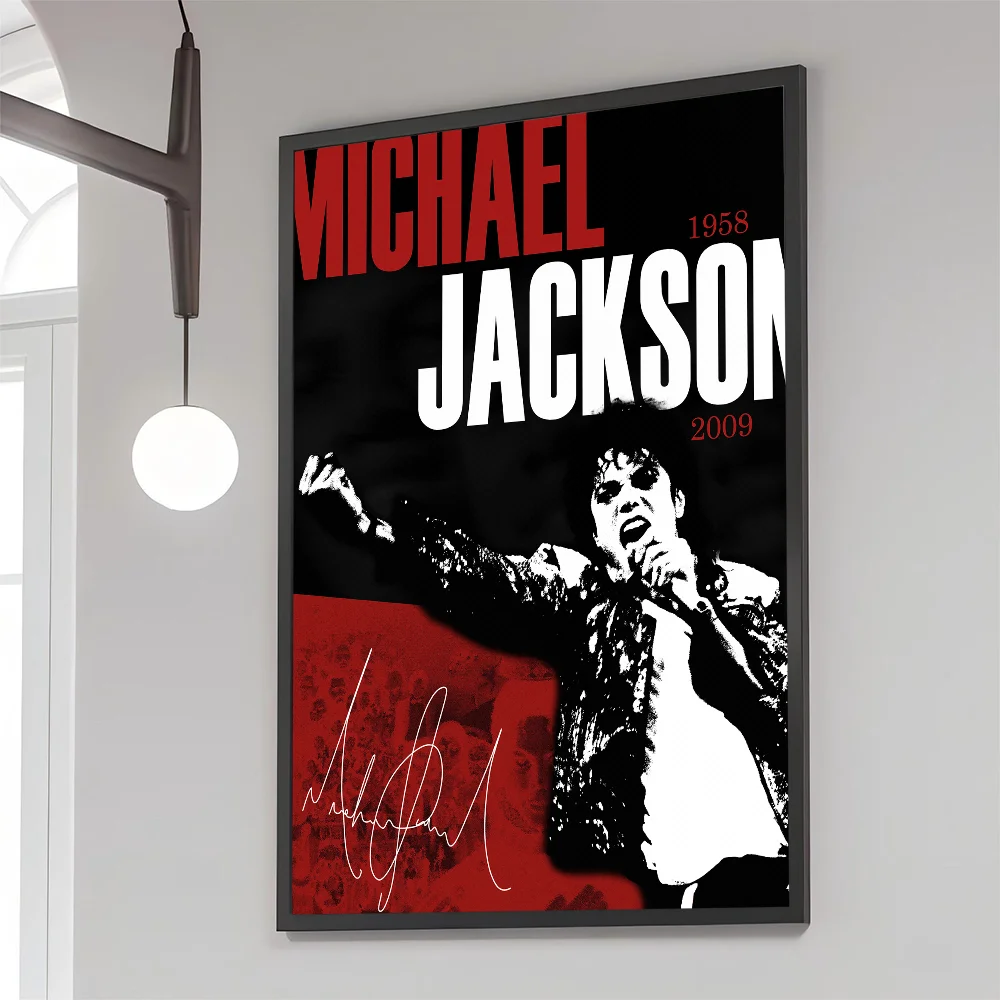 1PC Michael Jackson Poster Movie Sticky Posters Retro Kraft Paper Sticker DIY Room Bar Cafe Aesthetic Art Wall Painting