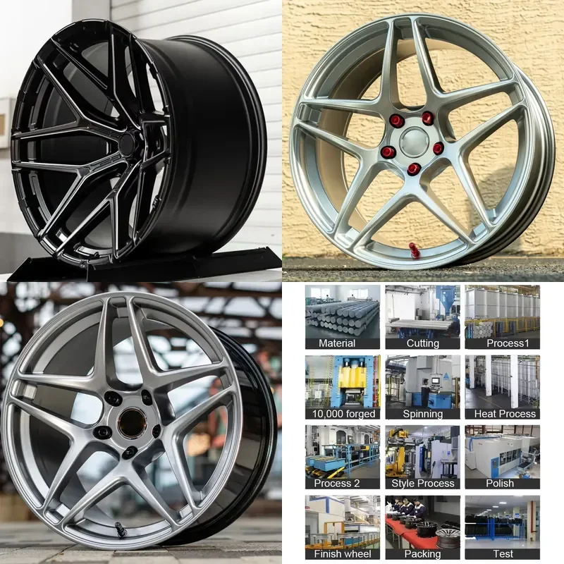 Rines Monoblock Súper Cóncavos Negros/Dorados/Plateados 6X139.7 6X135 6X114.3, Rines Forjados de 18 Pulgadas para SUV