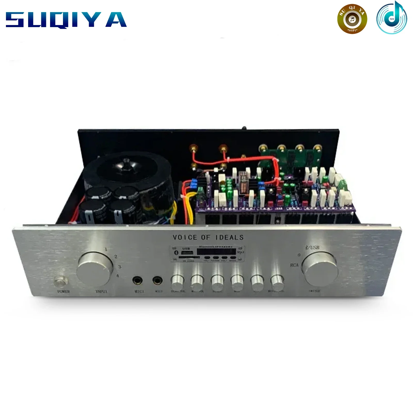 

600W 2.0 Channel Bluetooth 5.0 microphone Input Fever Hifi Pure After-stage Audio Amplifier Karaoke KTV Stage Home Theater