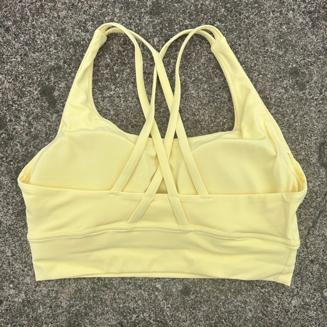 Effen kleur Zachte gekruiste rug Dames Fitness BH Panty Yoga Vest Hoge sterkte Schokbestendig Gym Sport Top Push Up met borstkussen