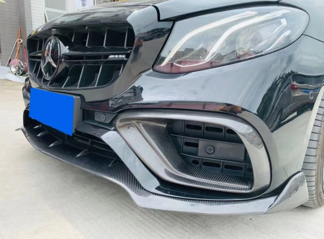 W213 E63 Carbon Fiber/FRP Front Bumper Air Vent Outlet Cover Trim FogLamp Vent Trim For Benz E Class W213 E63 E200 2017-2019