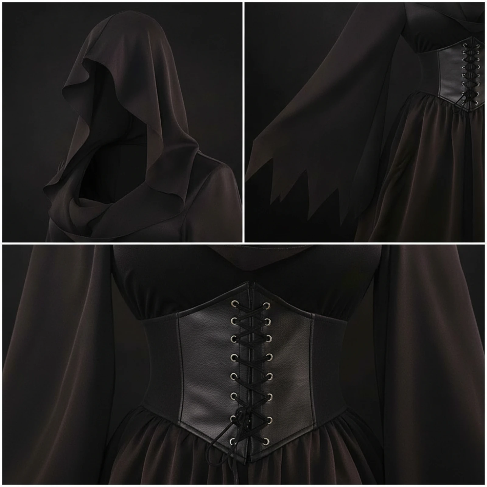 Gothic Dress Gothic Cosplay Dress Apparel Black for Women, Theme Parties
