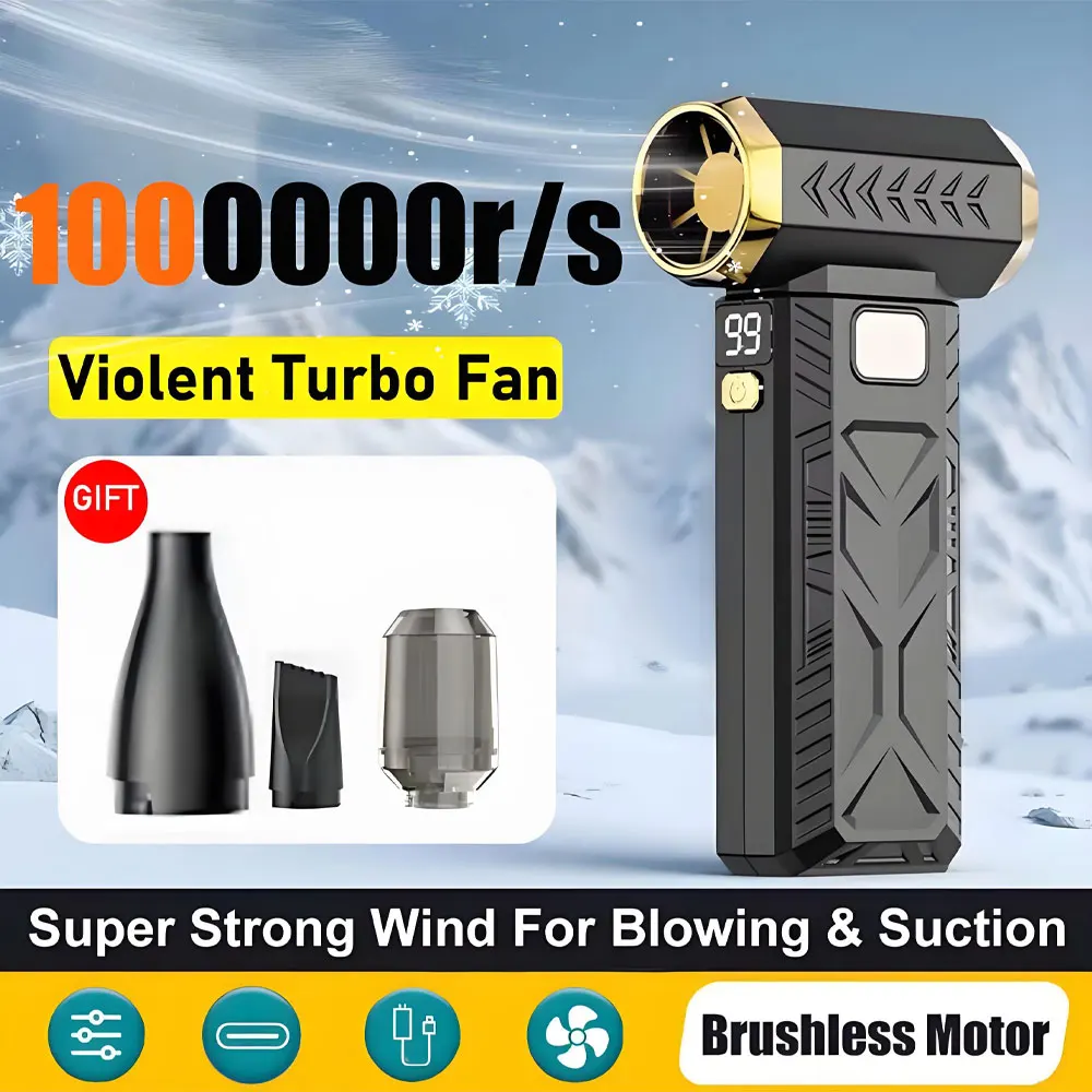 Portable Handheld Violent Fan Electric Air Blower Strong Suction Rechargeable Car Dust Vacuum Cleaner Turbo Jetfan Blower Travel