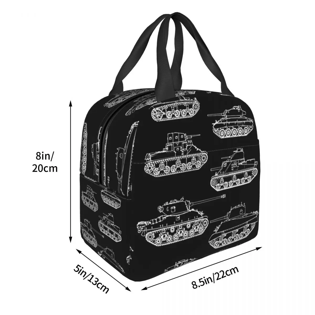 US Tanks Of World War II Insulated Lunch Bag for Women Kids Leakproof Food Boxes Thermal Lunch Box Tote
