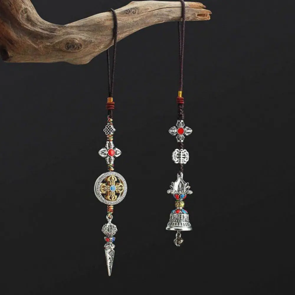 Tibetan Six-character Mantra Prayer Wheel Pendants Exquisite Handwoven Car Hanging Ornaments with Colorful Tassel High Quality