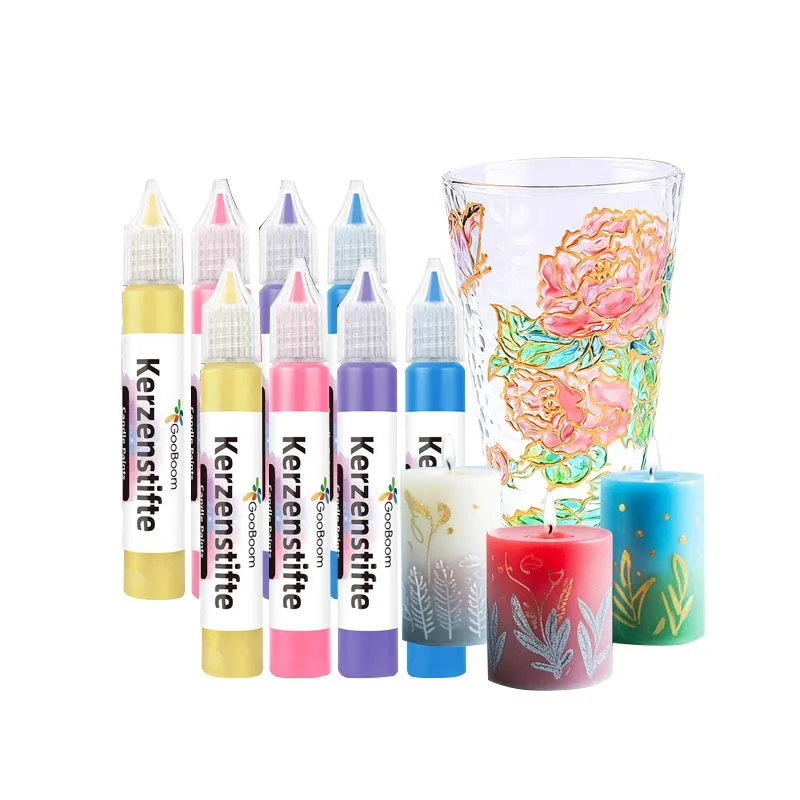 مجموعة طلاء نسيج مكونة من 18 لونًا سعة 15 مل لرسم شمعة نافذة ثلاثية الأبعاد مصنوعة يدويًا للأطفال