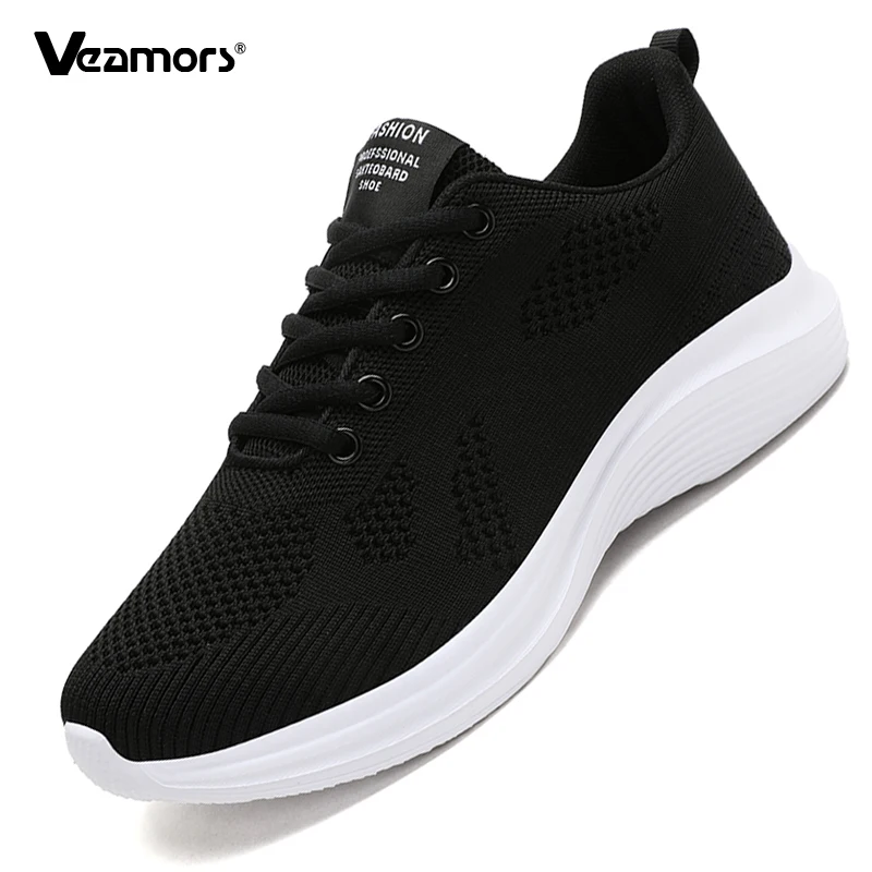 Knitted Running Sports Shoes Women's Breathable Mesh Sneakers Casual Fashion Anti-slip Outdoor Trainers for Walking Jogging