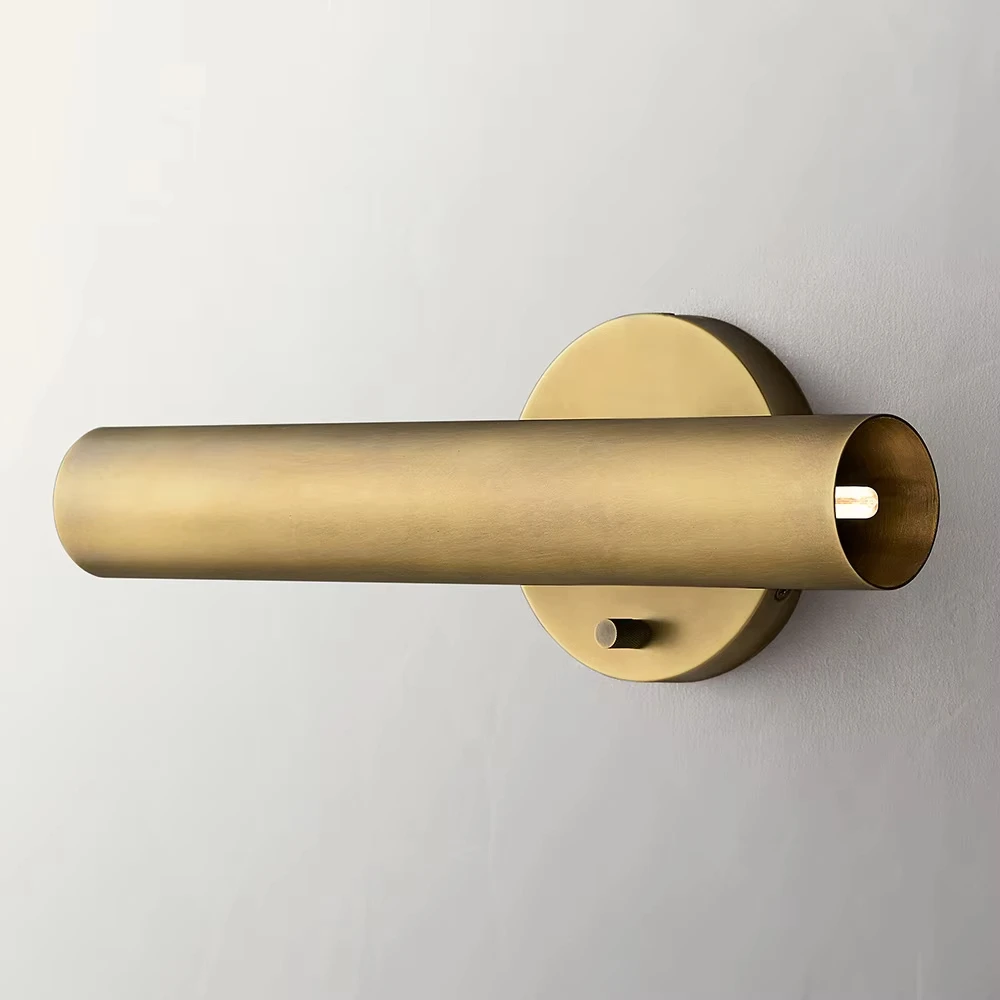 Brass wall lamp bedside hotel classic decorative lighting tube