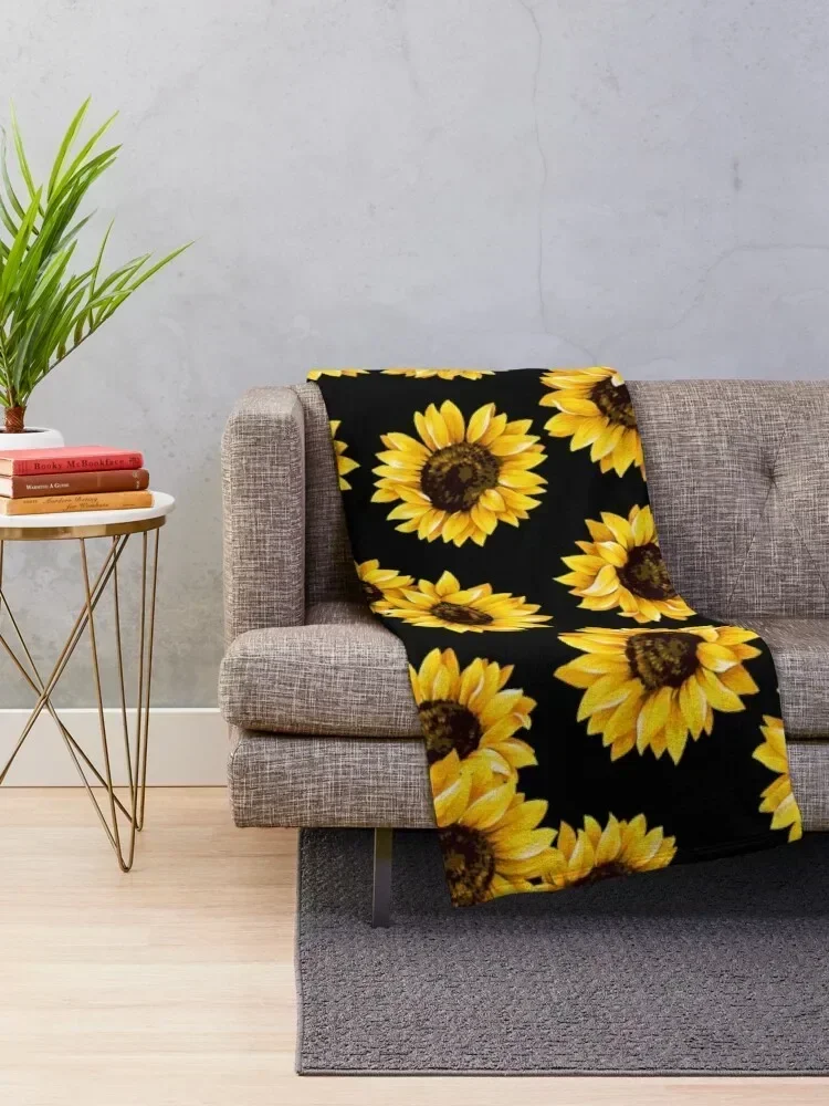 

Sun flowers floral pattern - yellow flower Throw Blanket Luxury Brand Baby Soft Beds Blankets