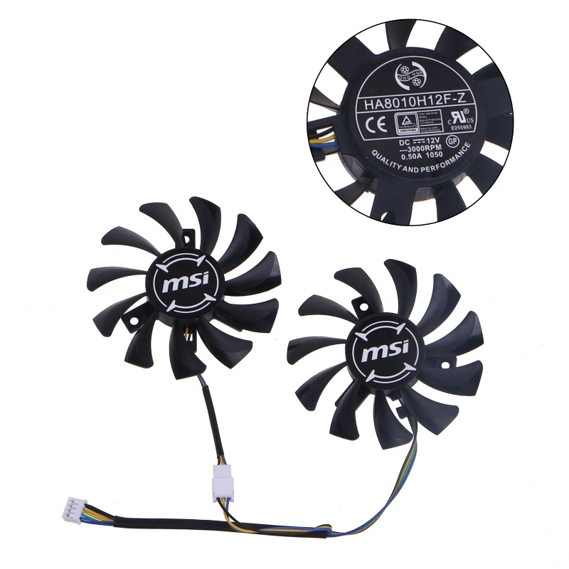 75mm GPU Fans HA8010H12F-Z ForMSI GTX660 GTX670 GTX680 R6790 Graphics Card Fan Dropship