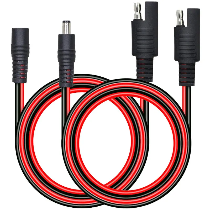 60cm/2Ft 14AWG SAE Plug a DC 5.5x2.1mm cavo adattatore convertitore femmina per auto moto RV pannelli solari batteria portatile ecc.