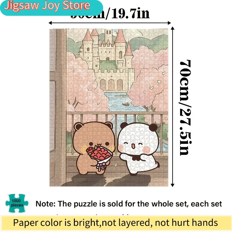 [2026 New Product]Romantic Flower  Cartoon Couple Puzzle Featuring Bubu And Dudu - A Beautiful Love Scene, - Thick And Durable