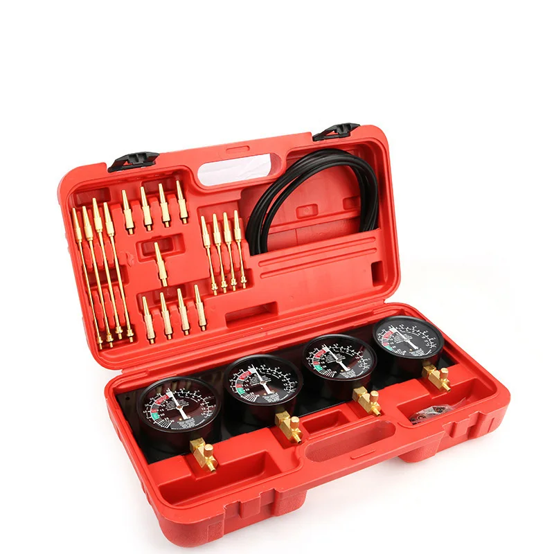 Fuel Vacuum Carburetor Synchronizer Carb Tools Sync 4 Gauge Set with Rubber Hose Vacuum Balancer Meter Kit For Motorcycle