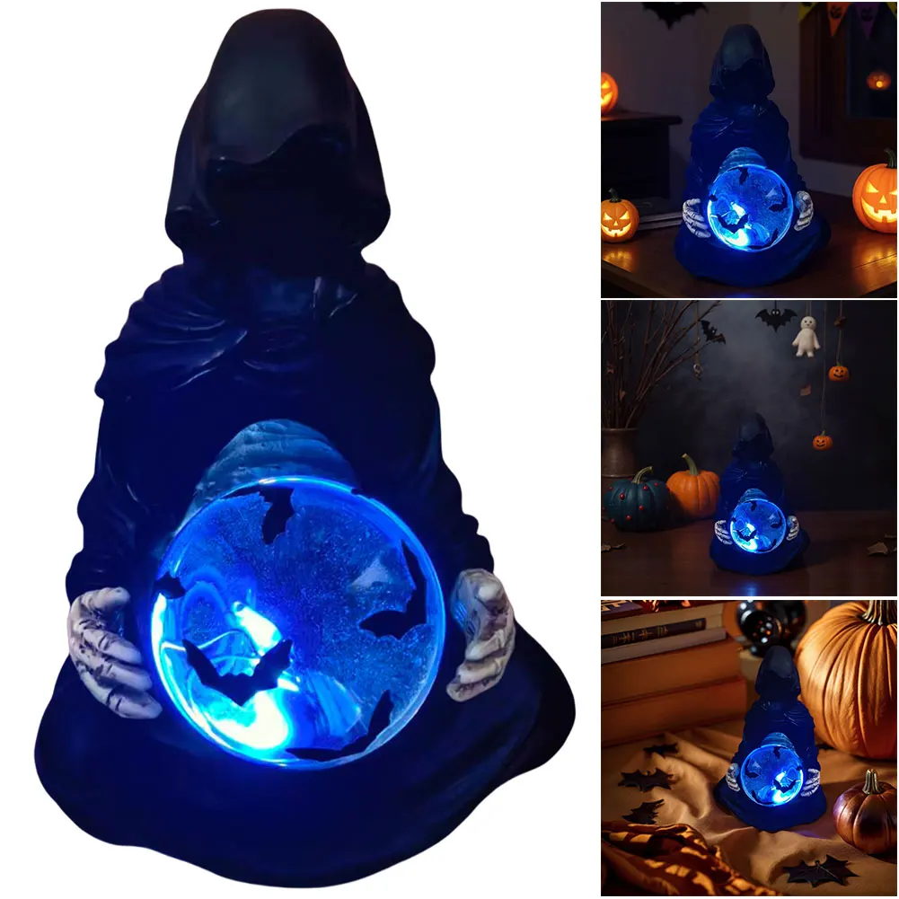 Kryształowa Kula Bógów Śmierci Statua Żniwiarza Halloween Dekoracja Halloween (Duża)