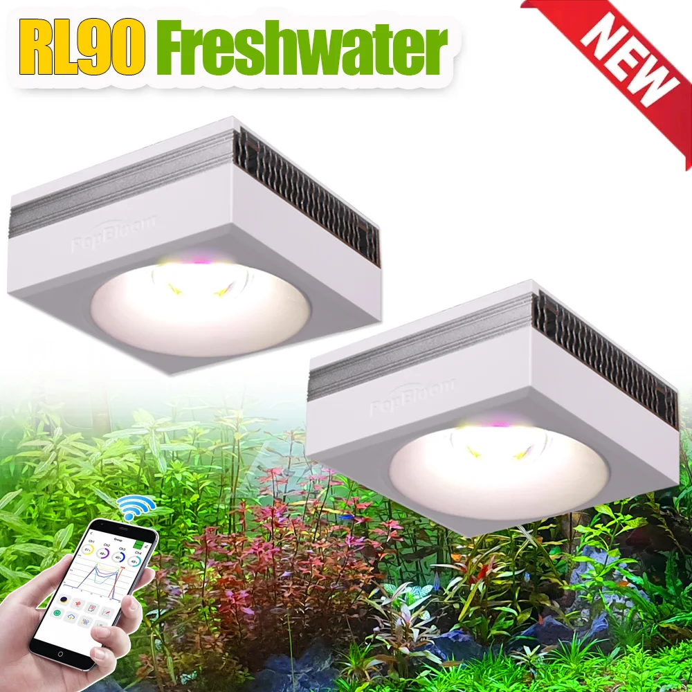 PopBloom-WiFi LED Aquarium Plants Lights,Full Spectrum Aquarium LED Light for Plants Growing Fish Tank Lamp, RL90, 80-120cm