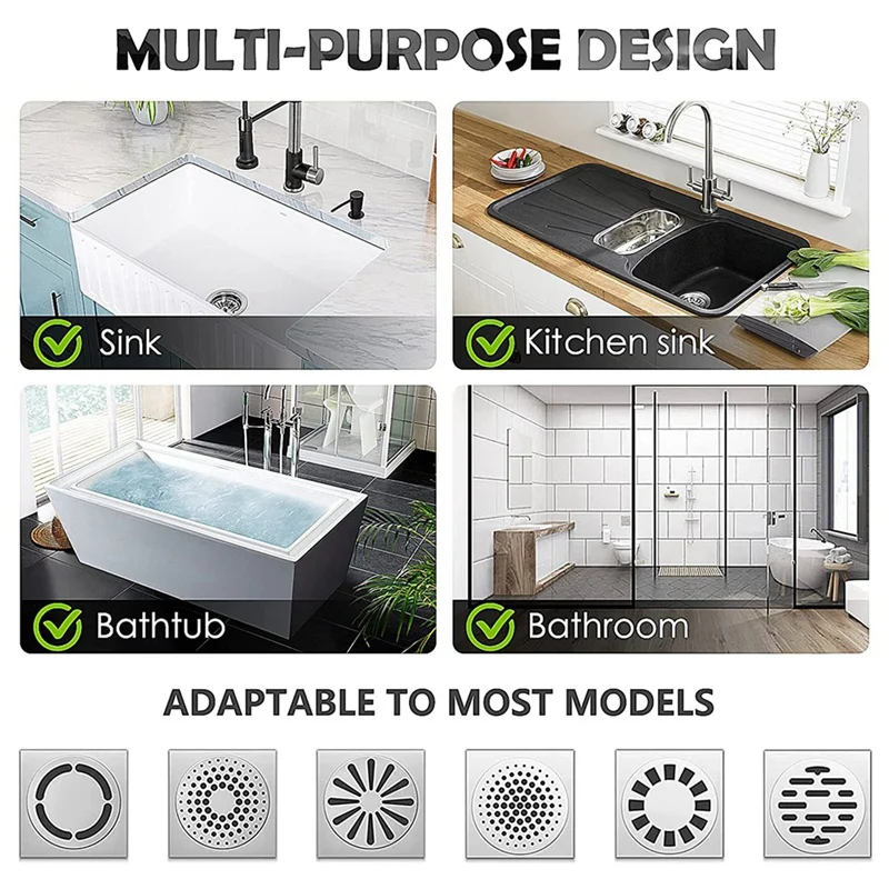 Disposable Hair Catcher Shower Drain Floor Sink Strainer Filter Mesh With Stickers For Bathroom And Kitchen 30 Pack