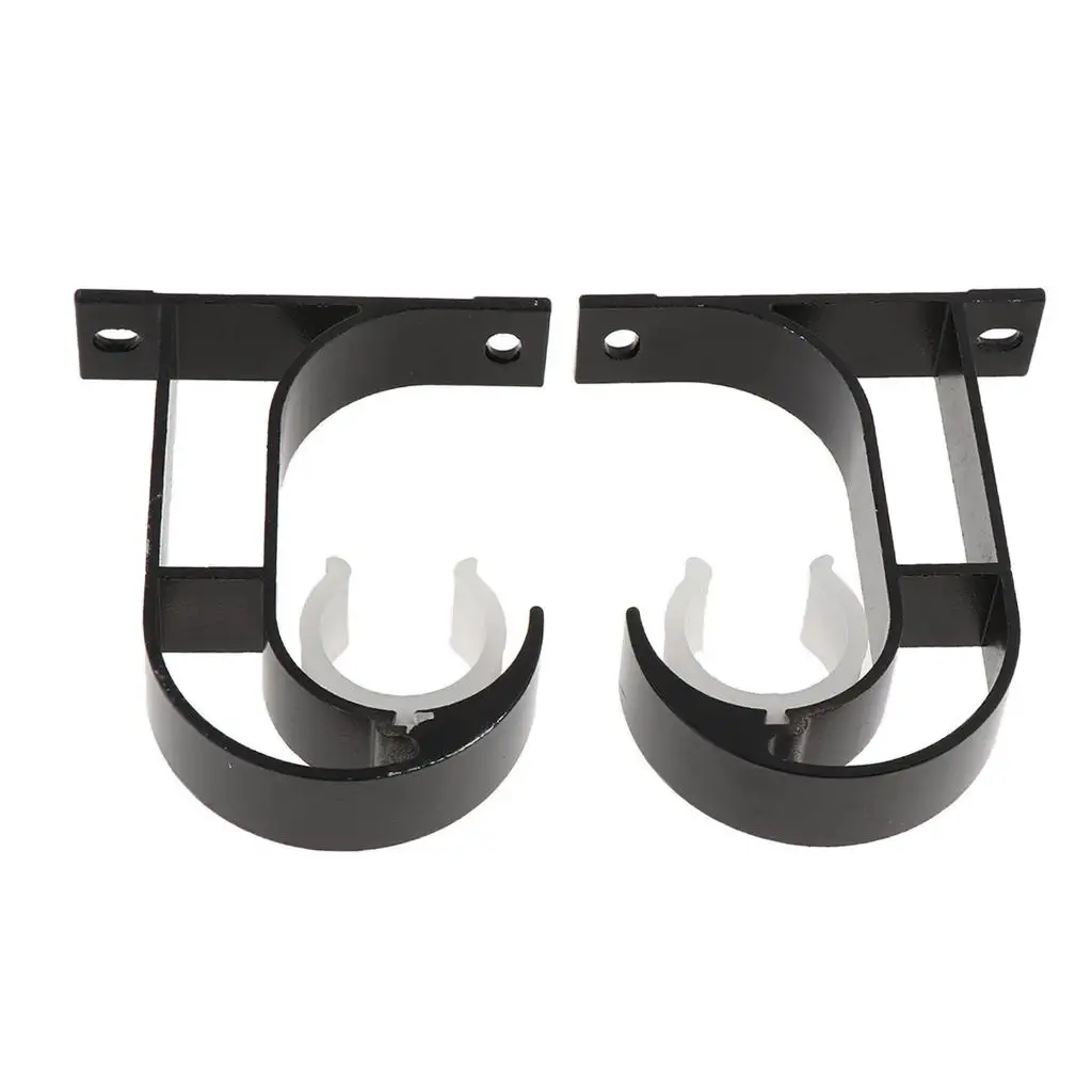 2 Pcs Curtain Rod Bracket Curtain Pole Support Bracket Top Mounting Bracket Single Rod Bracket Drapery Pole Holder for Wall