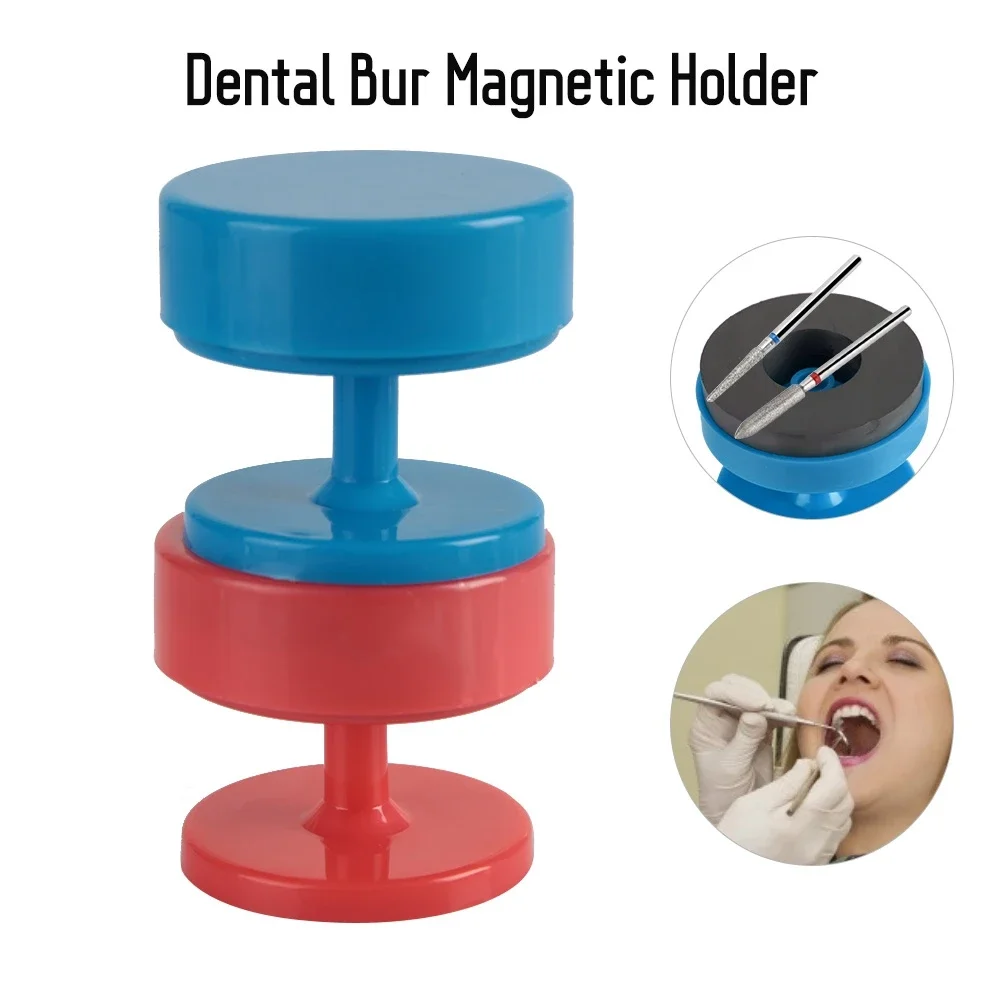 2Colors Magnetic Dental Bur Holder Cupule Case Oral Care Tools Organizing Storing Accessories Tooth Whitening Dentist Instrument