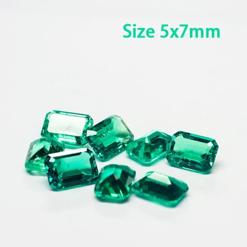 Lab Grown Emerald Cut Columbia Emeralds Hydrothermal Hand Cutting  Advanced Jewelry Making Materials 0.12-0.55ct AGL Certificate