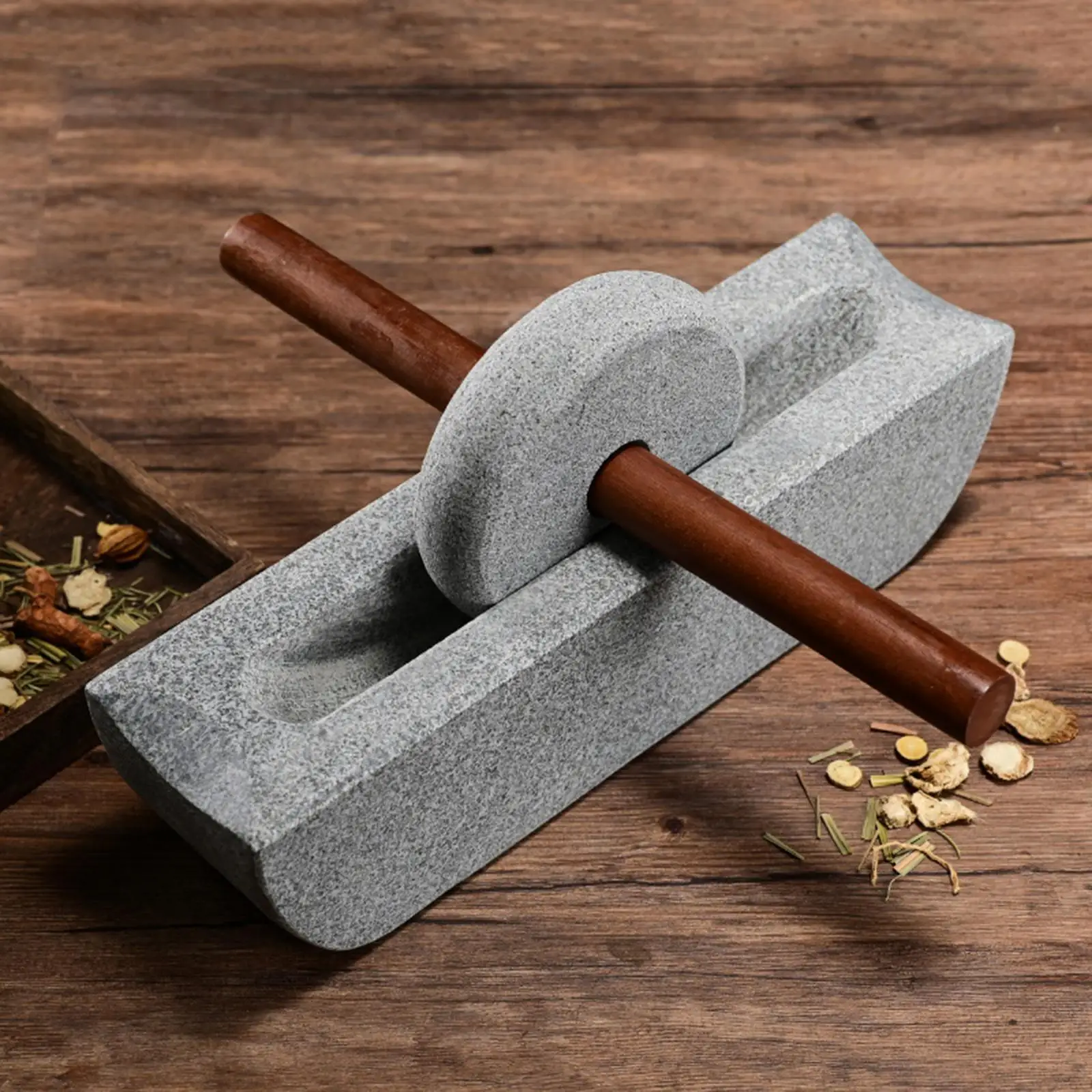 

Rolling Mill Comfortable Grip Easy to Clean Multifunction Pounding Mortar Seasoning Mill for Grain Coffee Bean Household