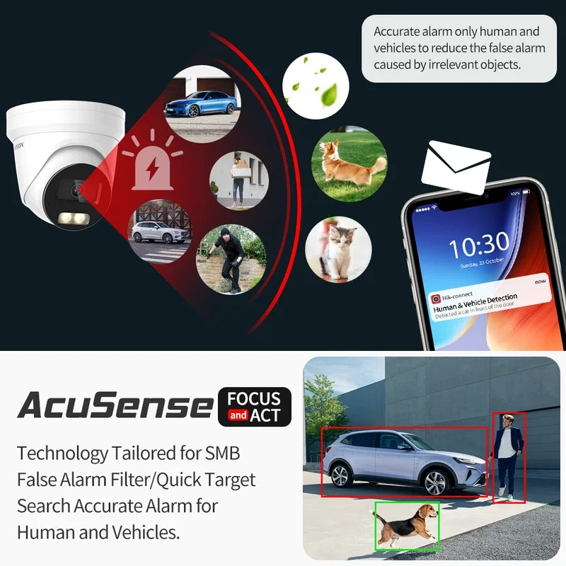 كاميرا Hikvision 8MP 4K DS-2CD2387G2H-LIU الذكية الهجينة ColorVu POE IP كاميرا Acusense ميكروفون مدمج فتحة SD CCTV مراقبة IP67