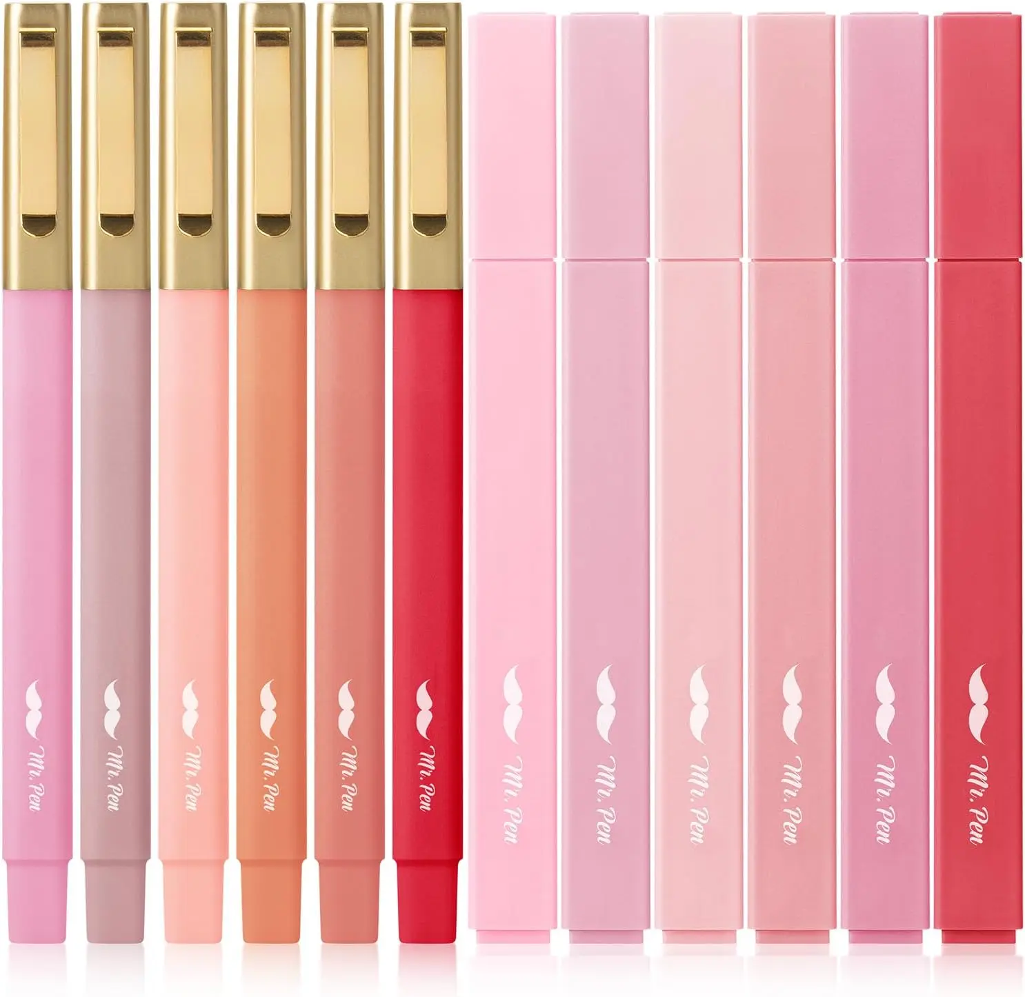 

Эстетичные розовые маркеры и ручки, набор из 12 штук, не оставляют следов, для изучения Библии, черные чернила