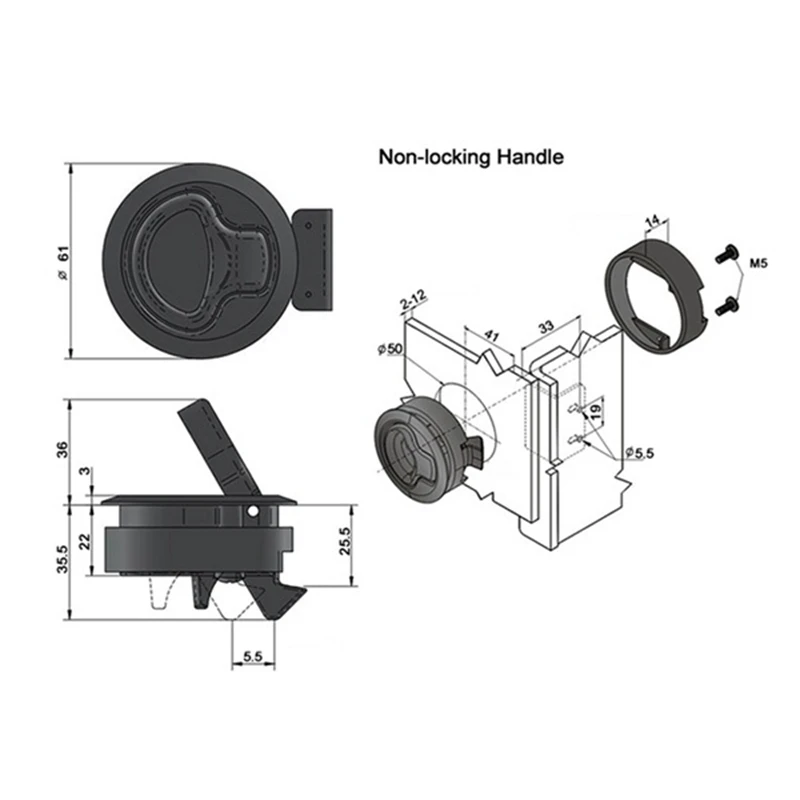 4 teile/satz runde Pull Latch Lock Slam Latch Hardware für RV Yacht Boot Deck Luke