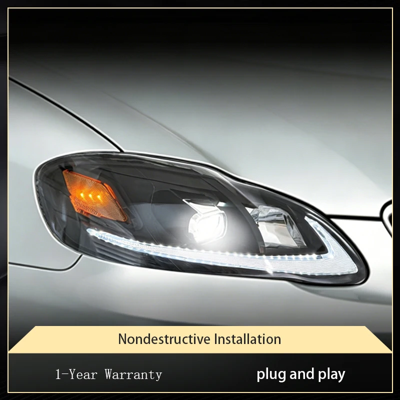 A Pair of Car Stuff Modified For Toyota Corolla 2003-2008 Front Light DRL Head Lamp Full LED Plug And Play Tool Accessories
