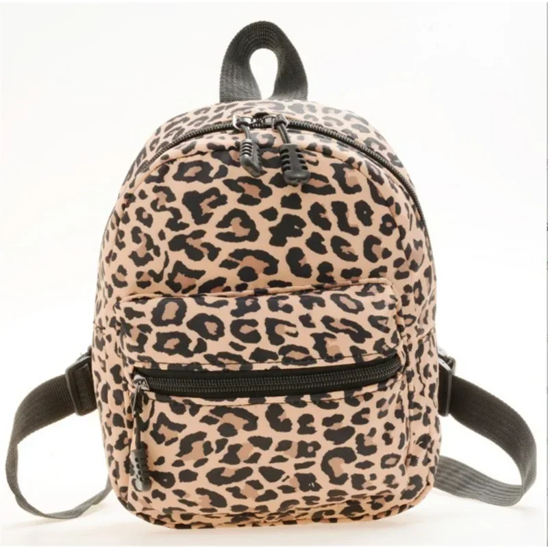 Mini sac à dos en nylon imprimé animal pour femme, petit sac à dos femme, sacs d'école pour fille, tendance, 2024