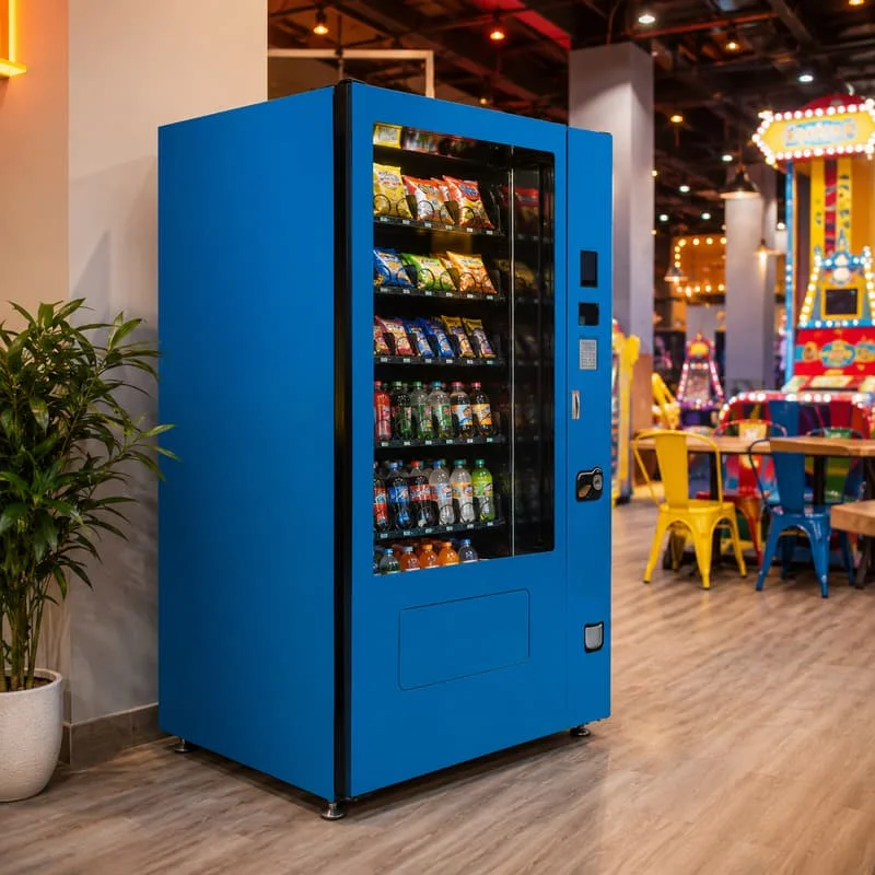 Practical Self Service Snack and Drink Retail Kiosk with Customized Configuration and Energy Saving Refrigerated Storage