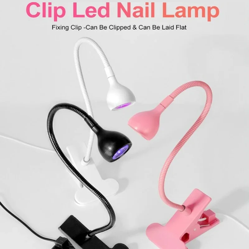 LED Nail Lamps 3W Flexible Gooseneck Lamp Quicky Dry Nail Manicure Dryer Gel Polish Curing Light for Gel Nails