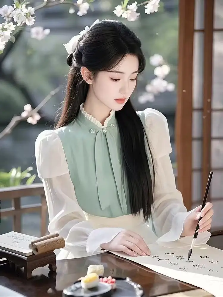 

Рубашки с длинным рукавом, женские клетчатые рубашки на пуговицах, облегающие, с отложным воротником, женственная, милая, в консервативном стиле, молодежная корейская уличная одежда