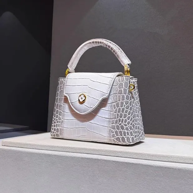 New Himalayan Crocodile Leather Handbag Women's High-end Small Bag Shoulder Crossbody Women's Bag image 5