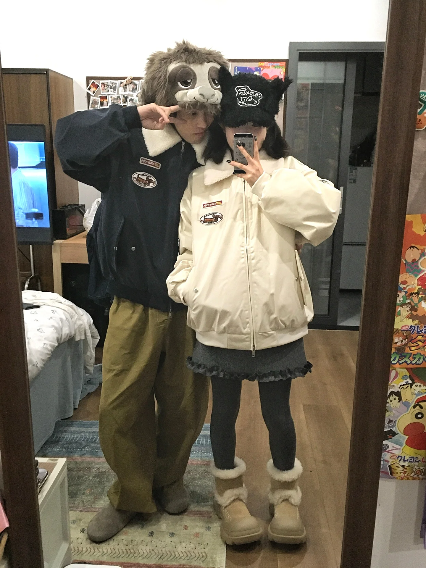 

Куртка из овечьей шерсти, женская светло-серая куртка-бомбер с декоративной отделкой на молнии спереди, карманный дизайн, уличный незаменимый повседневный GF