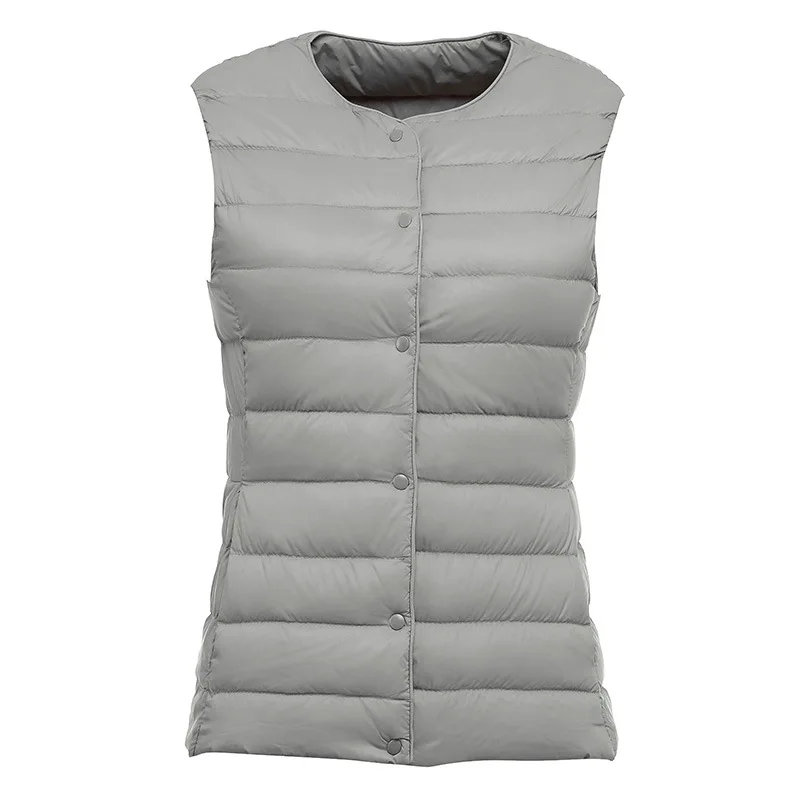 Women Sleeveless Winter Liner White Duck Down Jackets 2023 New Arrivals Female Office Lady Ultra Light Down Vests Coat