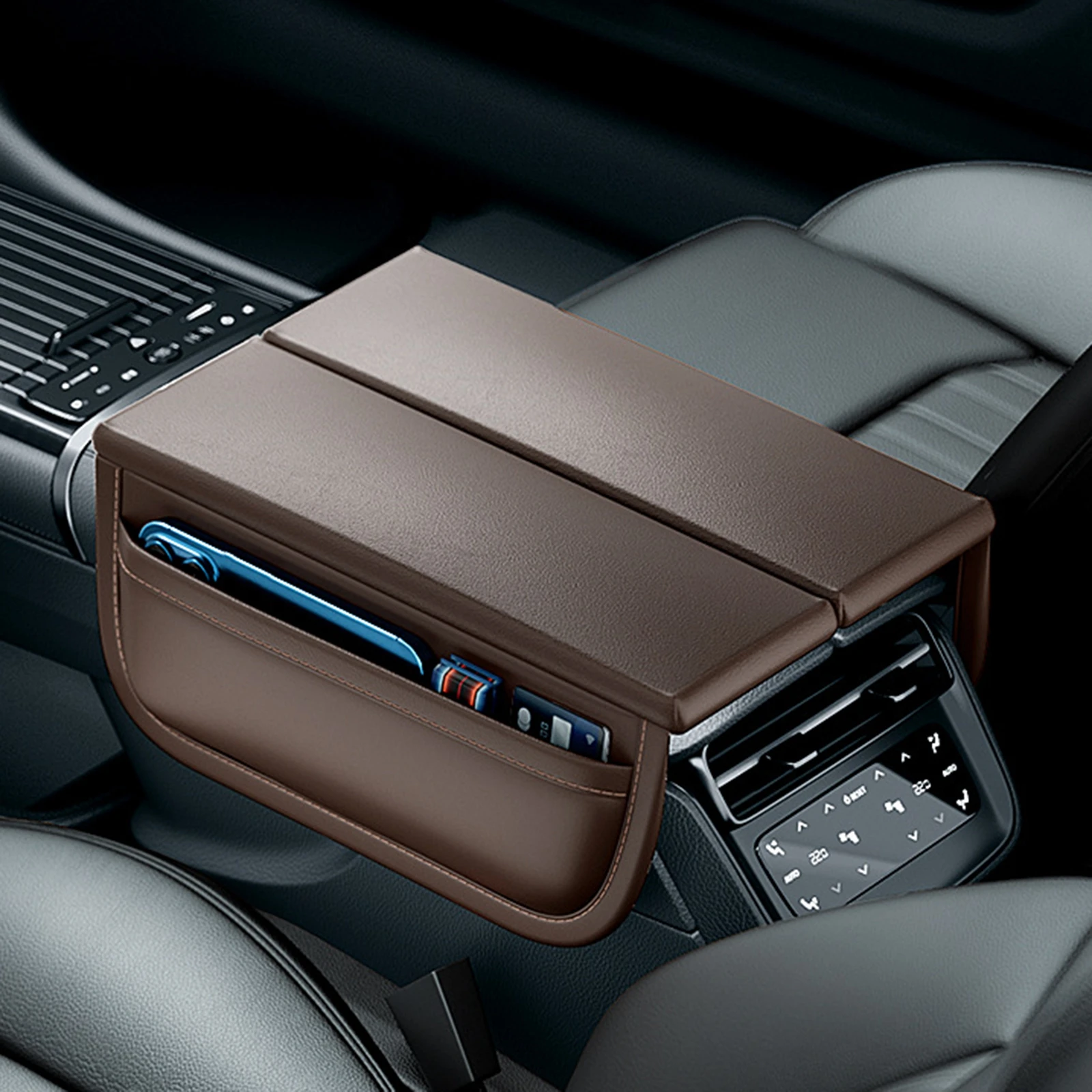 بولي Leather الجلود سيارة غطاء مسند الذراع ، السيارات مركز وحدة التحكم غطاء ، العالمي اكسسوارات السيارات ، حامي الذراع الراحة وسادة حصيرة