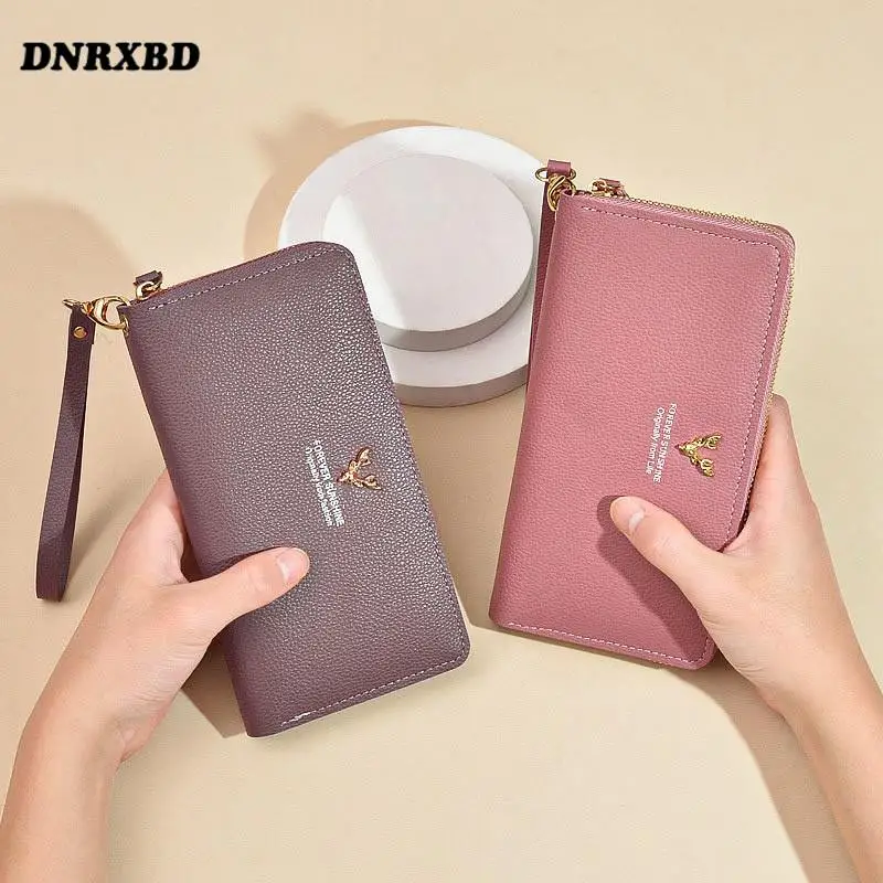 

New Women's Wallet Long Brand Big Capacity Money Bag Multifunctional Clutch Bag Coin Purse Zipper Bag Card Holder Simple Wallet